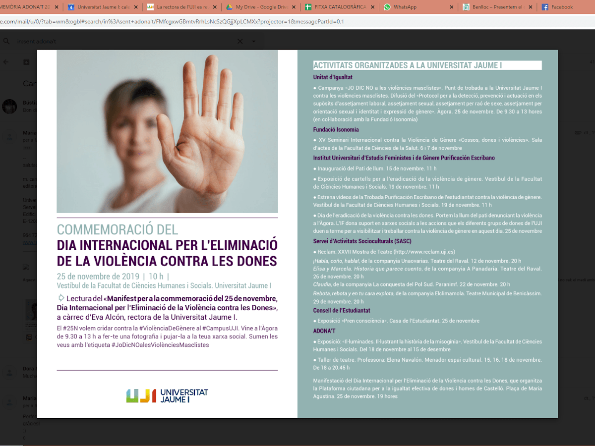 Dia Internacional per l’Eliminació de la Violència Contra les Dones.