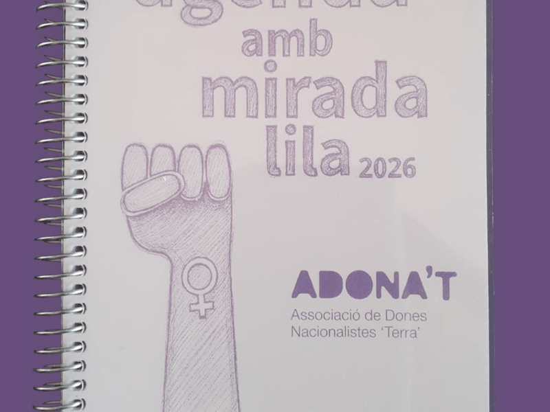 Agenda ADONA’T 2026, amb mirada lila i quatre dones de Castelló